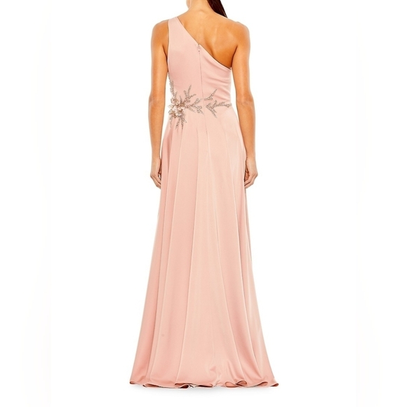Mac duggal Rose One Shoulder NWT  Waist embellished with sequins/rhinestones 8 - Picture 2 of 7
